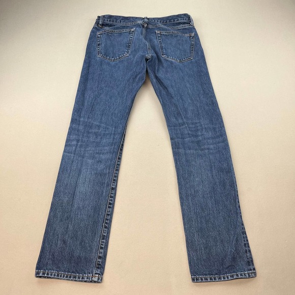 Uniqlo Selvedge Jeans Mens 32x32 Blue Denim Slim Straight Fit Medium Wash - Picture 4 of 8